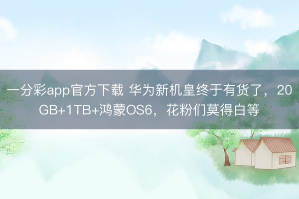 一分彩app官方下載 華為新機皇終于有貨了，20GB+1TB+鴻蒙OS6，花粉們莫得白等